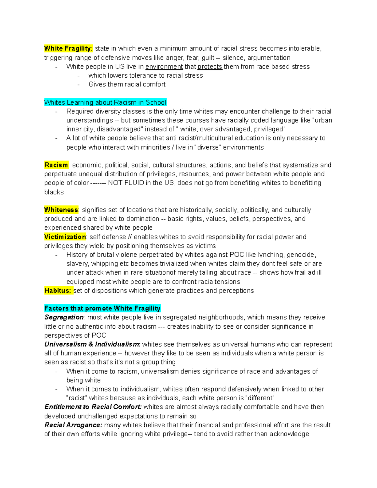 10. White Fragility - Google Docs - White Fragility: state in which ...