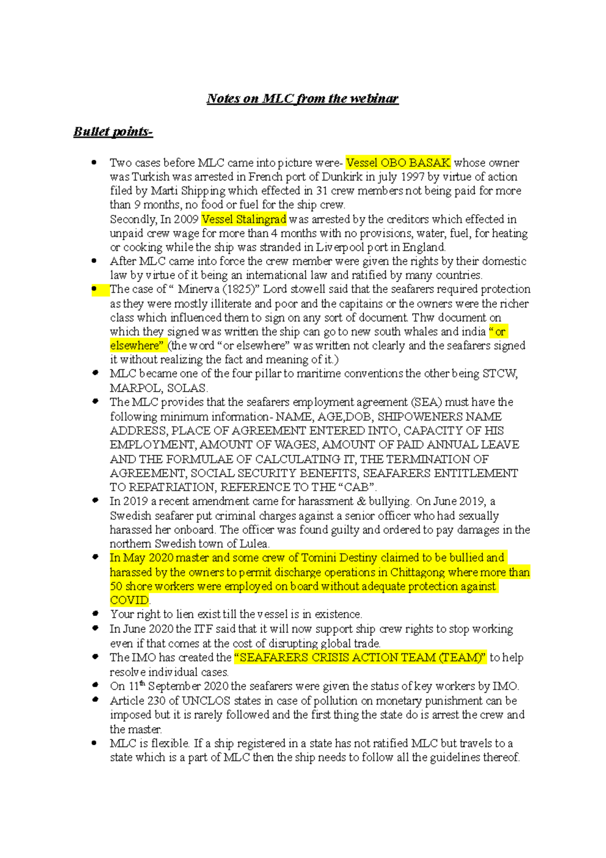 Notes on MLC from the webinar - Notes on MLC from the webinar Bullet ...