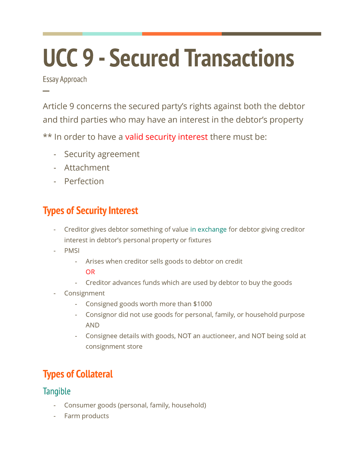 ucc-9-lecture-notes-ucc-9-secured-transactions-essay-approach