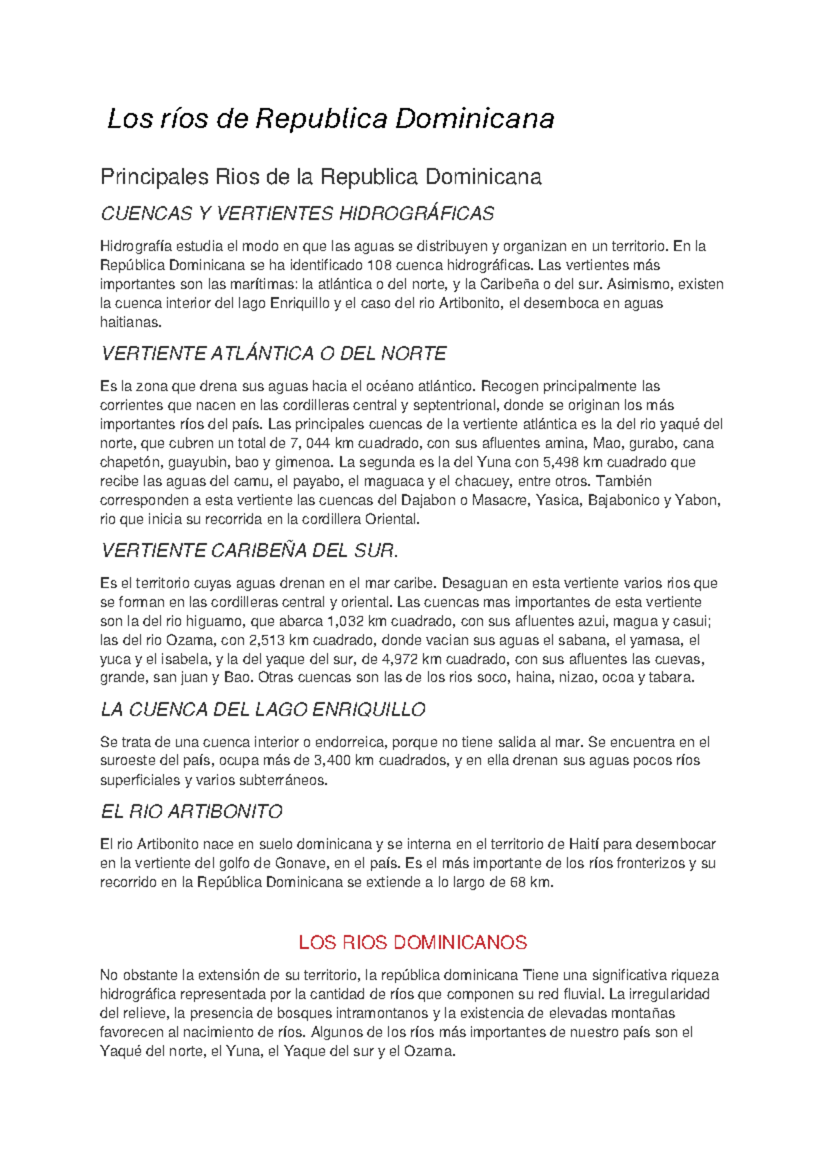 Los Rios de Republica Dominicana - Los ríos de Republica Dominicana ...