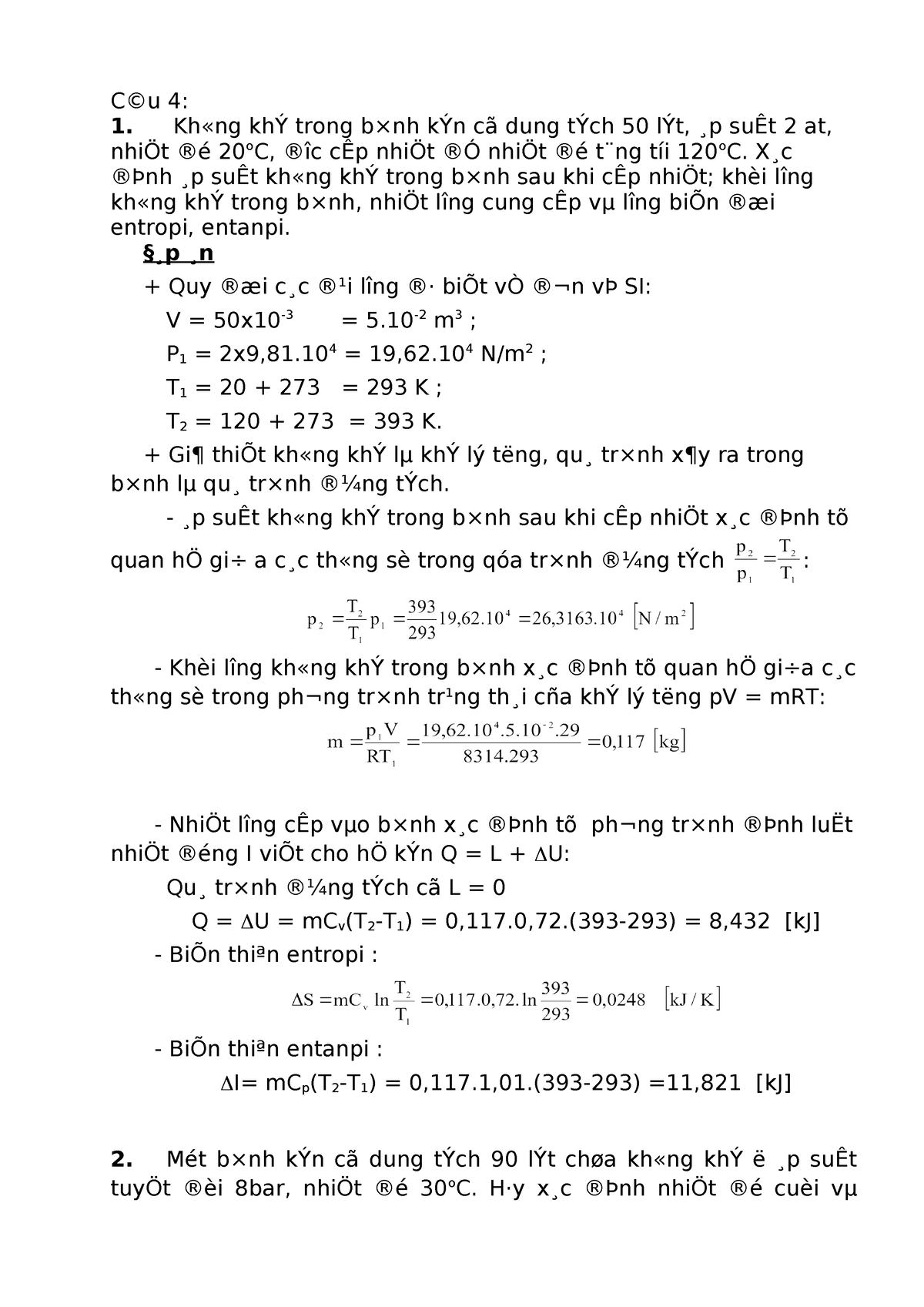 Dap An BT Cua Ngan Hang CH Va BT Thi KTN - C©u 4: 1. Kh«ng KhÝ Trong B× ...