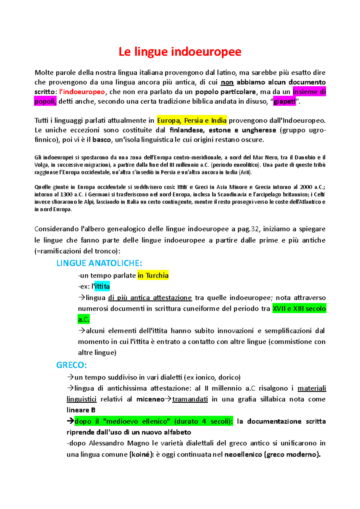 Le lingue indoeuropee Le lingue indoeuropee Molte parole della nostra