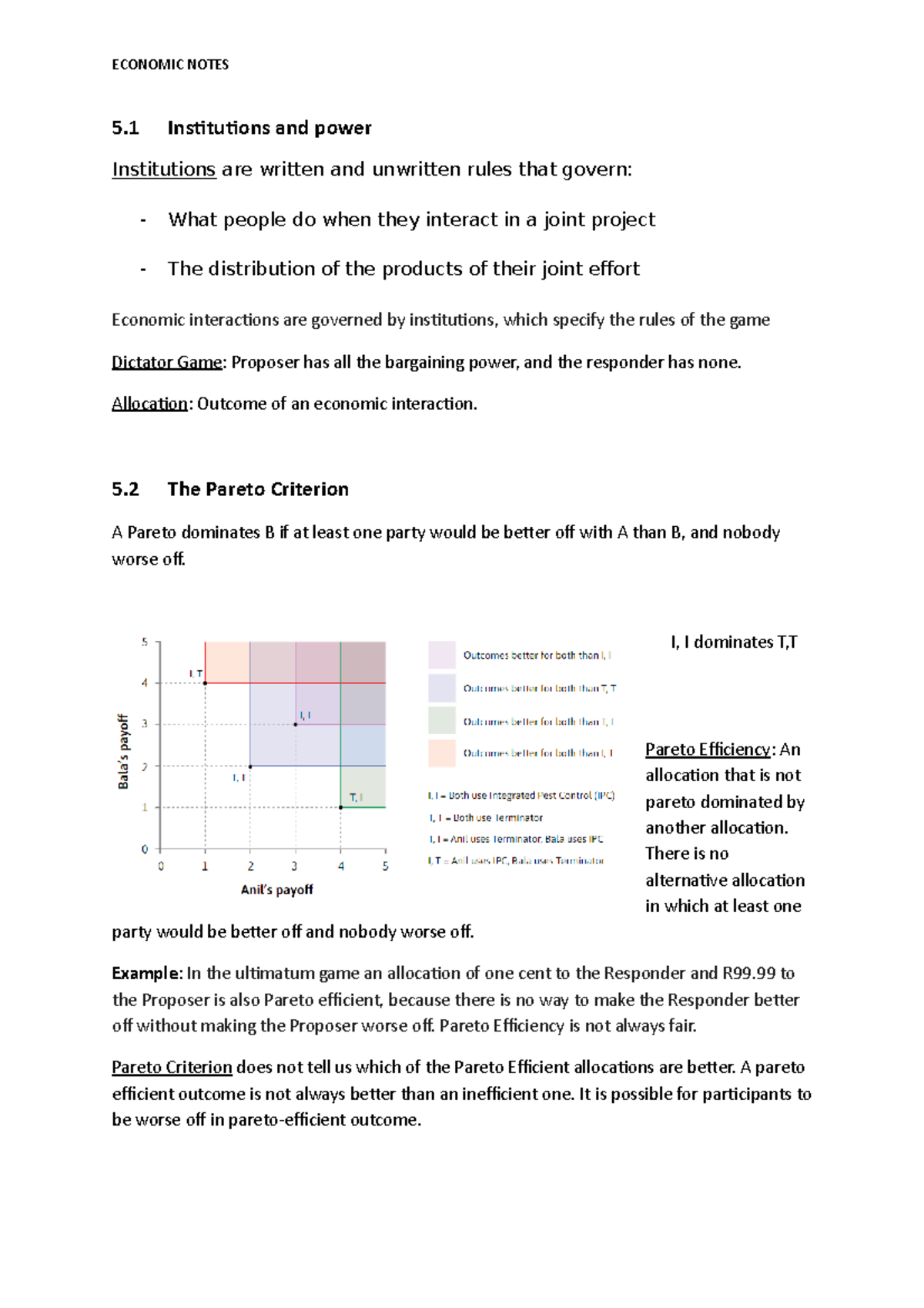 Unit 5 (Pareto Efficiency) - ECO2003F - UCT - Studocu