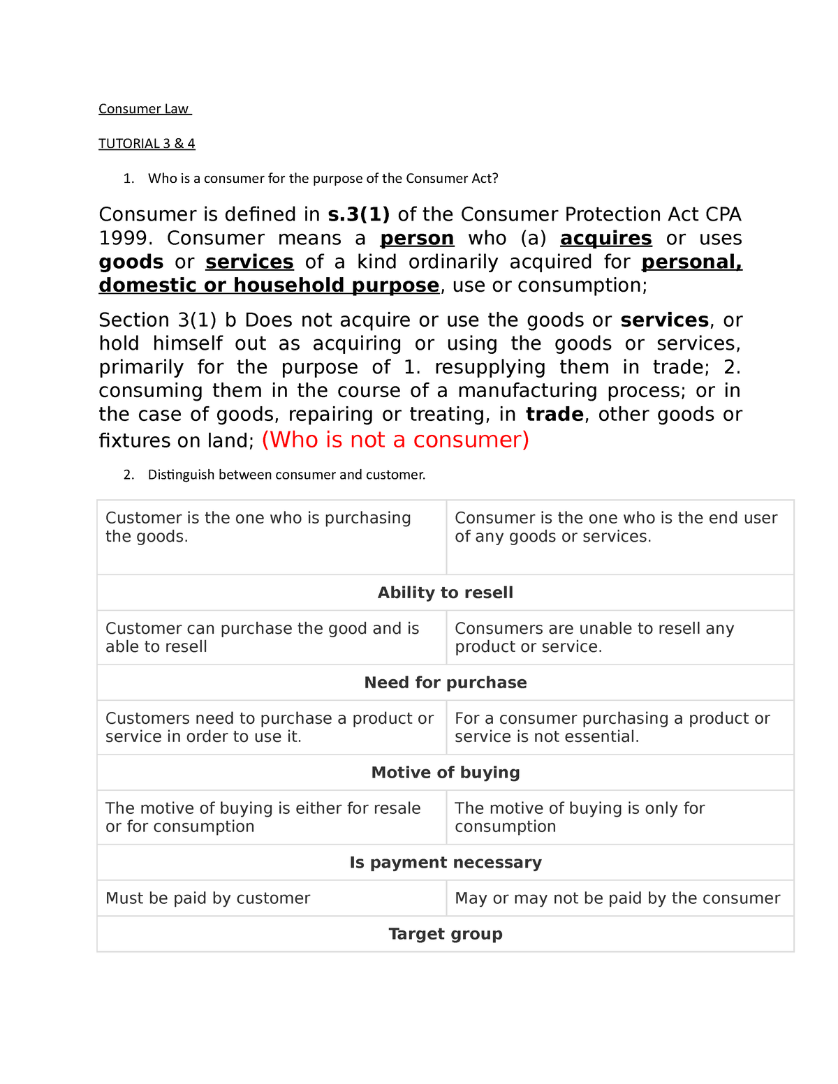 case study consumer law