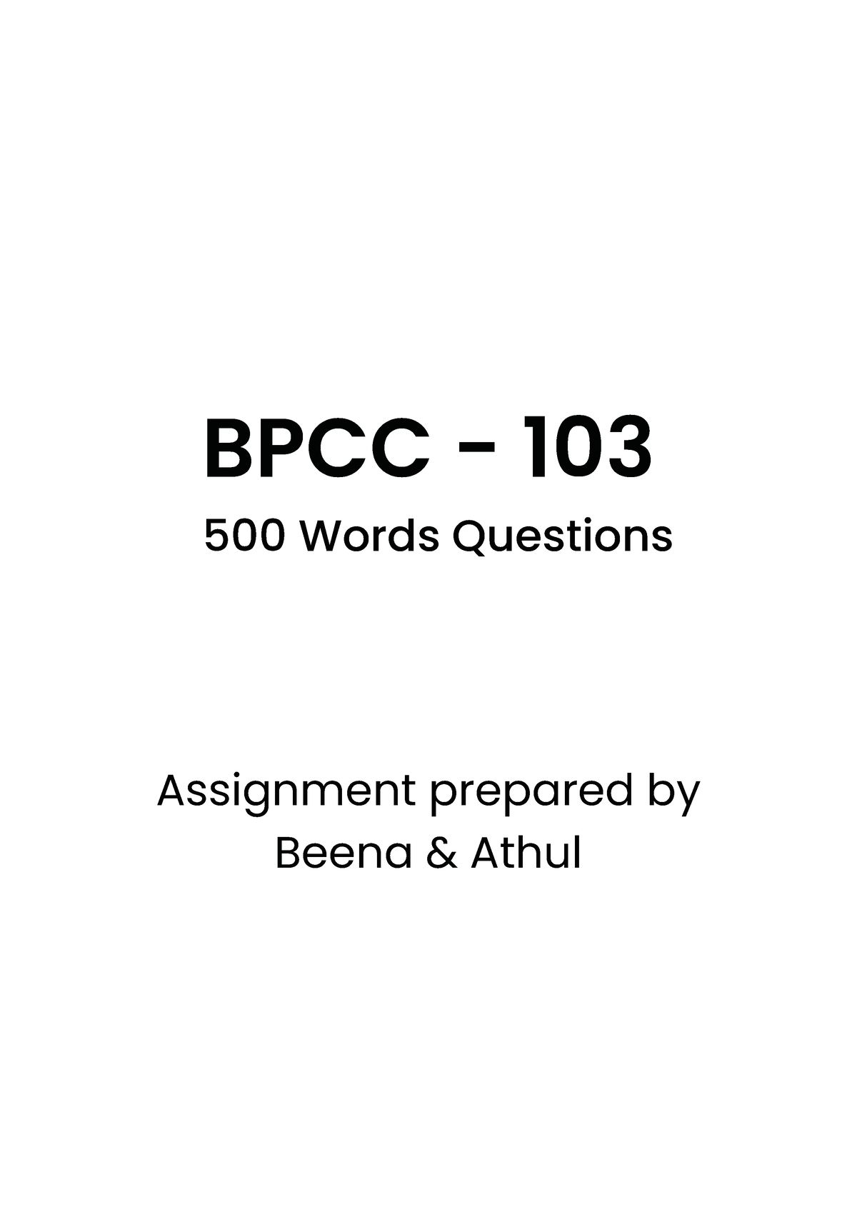 BPCC103 (500 Words) Connect here and collect notes of psychological