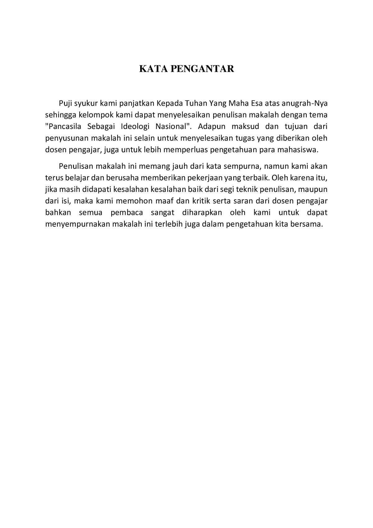 Makalah Pancasila Kel 2 2 Kata Pengantar Puji Syukur Kami Panjatkan Kepada Tuhan Yang Maha 1994