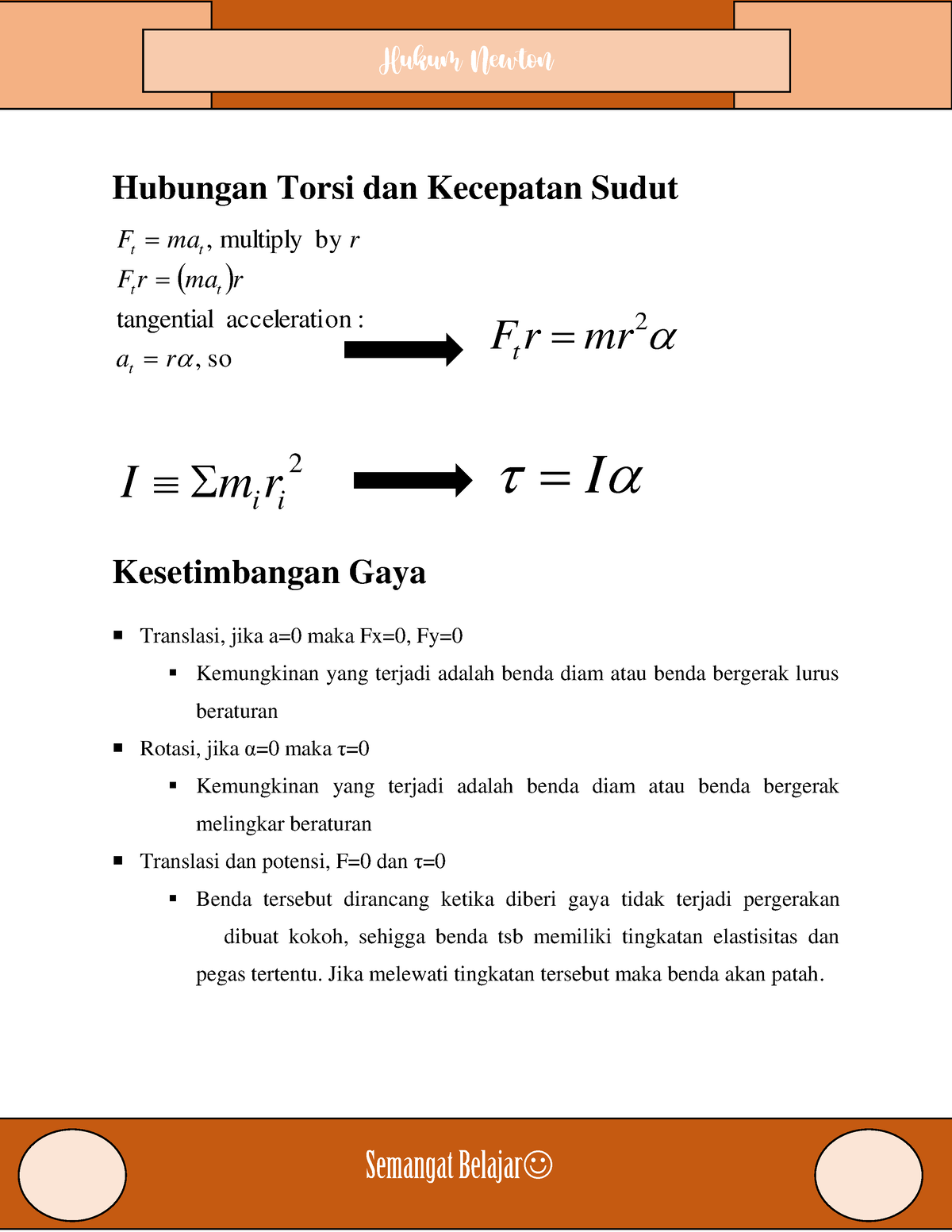 Hukum Newton-Part 3 - Hubungan Torsi Dan Kecepatan Sudut Kesetimbangan ...