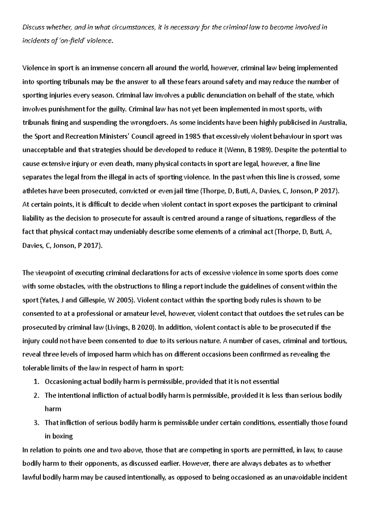 Sports Law assignment assessment Discuss whether, and in what