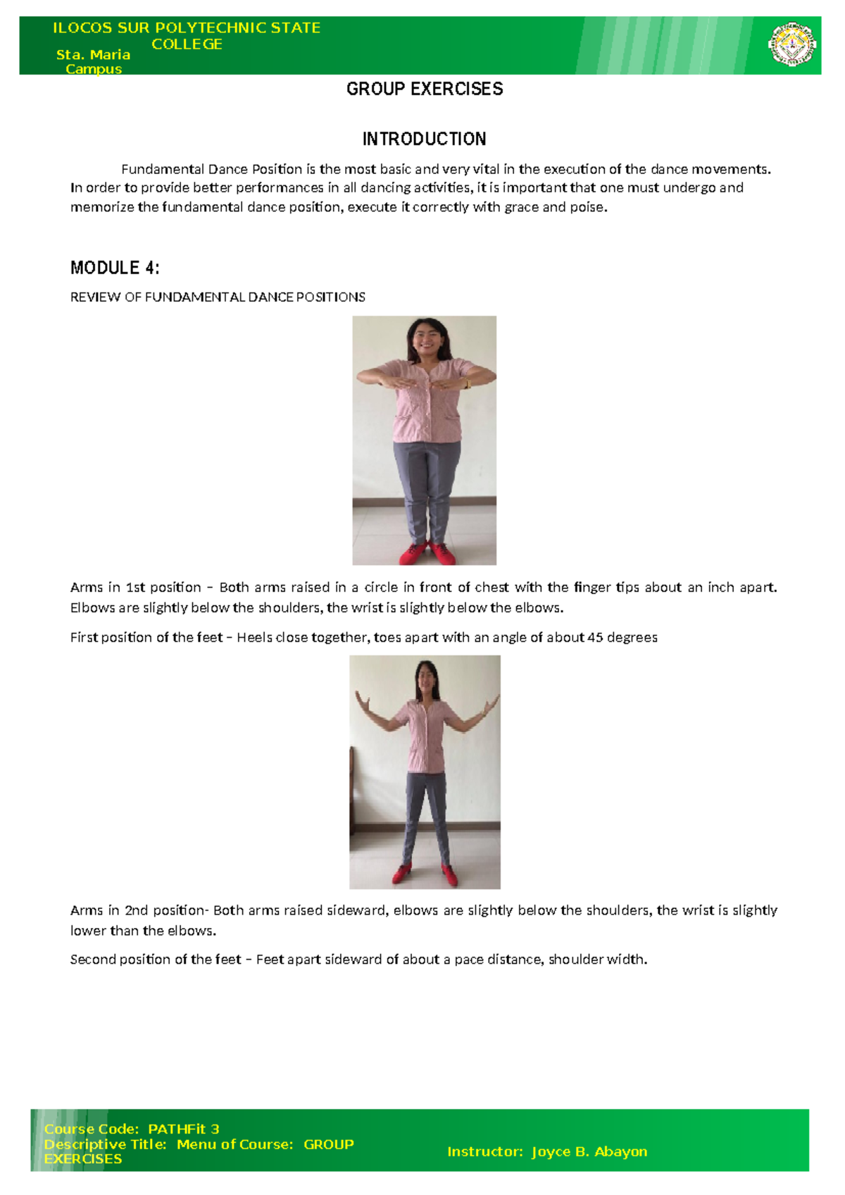 Module-for- Finals - COLLEGE Sta. Maria Campus Course Code: PATHFit 3 ...