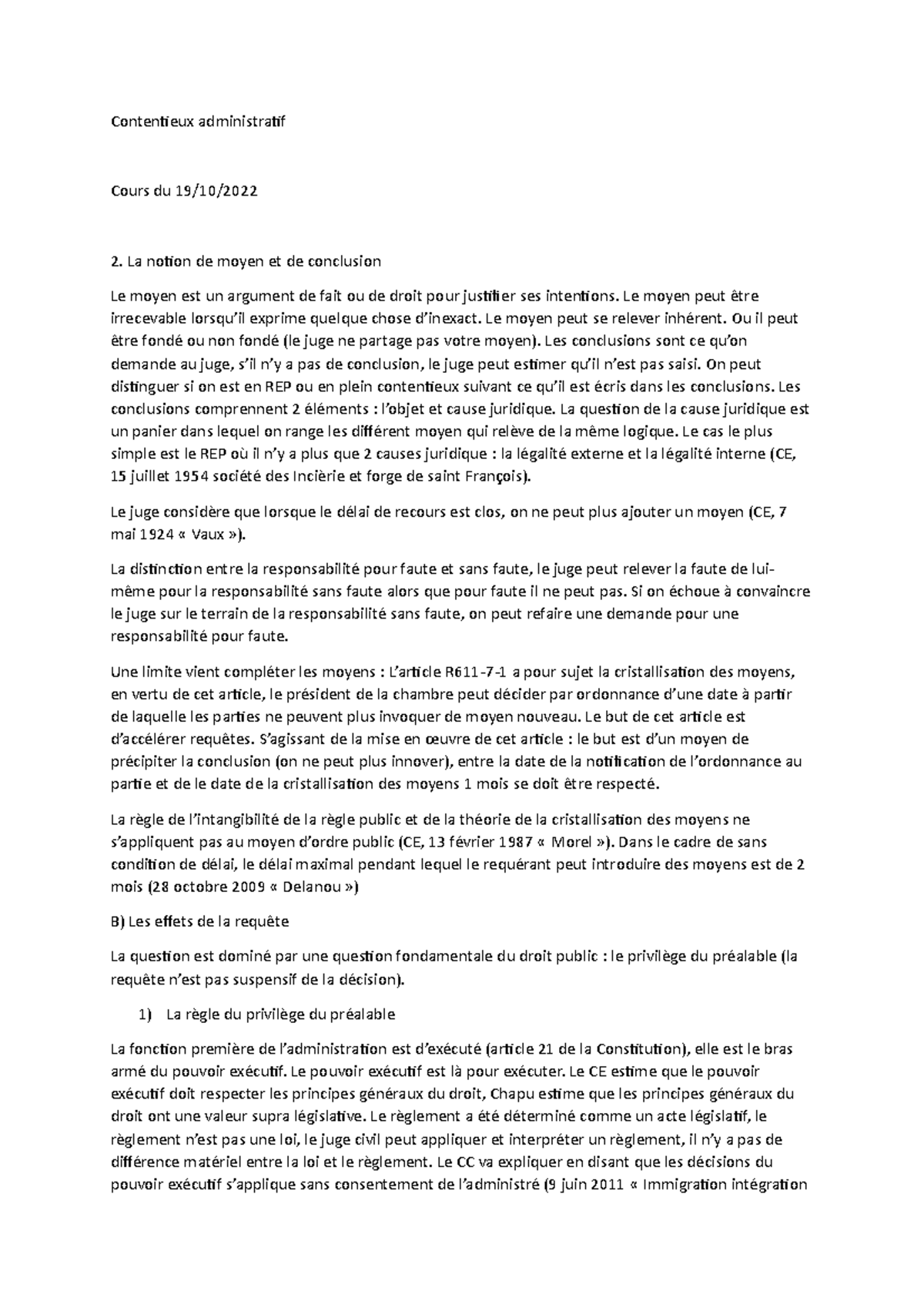 Contentieux administratif Contentieux administratif Cours du 19/10