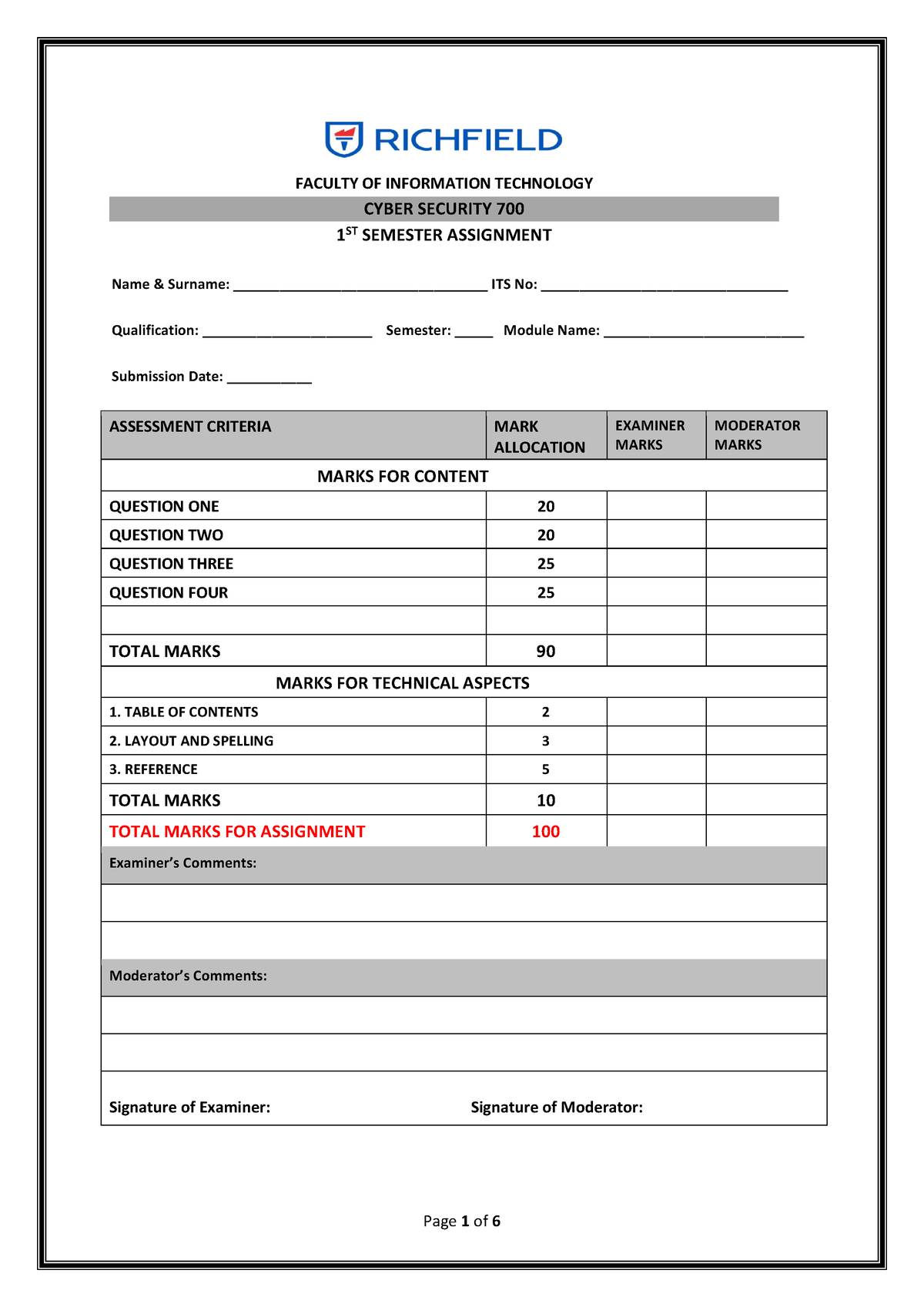 Cyber Security 700 - BSC Documents - FACULTY OF INFORMATION TECHNOLOGY ...