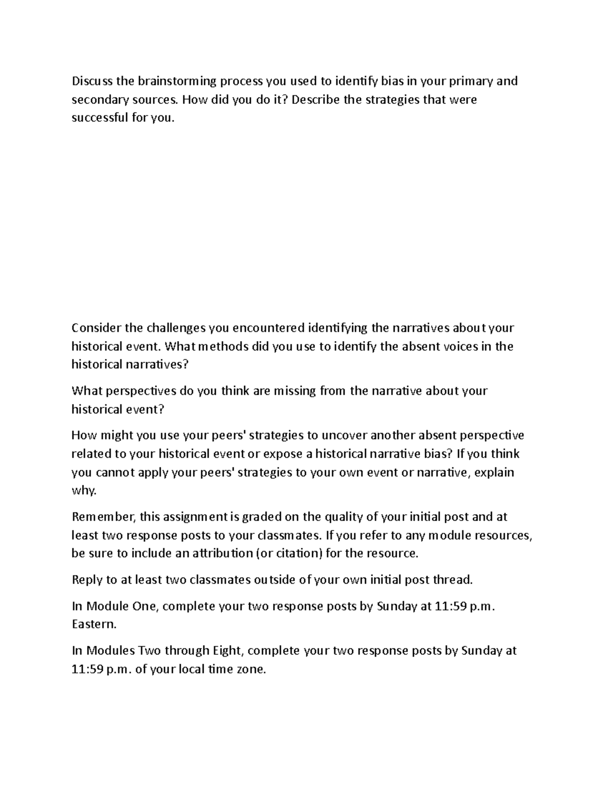 Assignment week 5 - Discuss the brainstorming process you used to ...