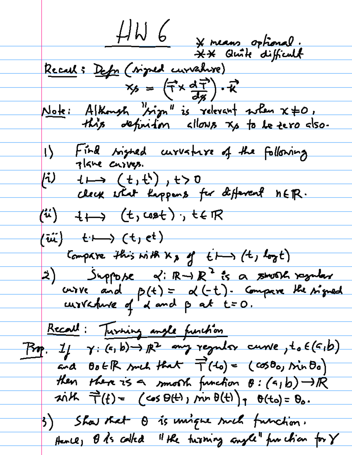 HW6 - This Hw discusses about Problems in Differential Geometry - HW 6 ...
