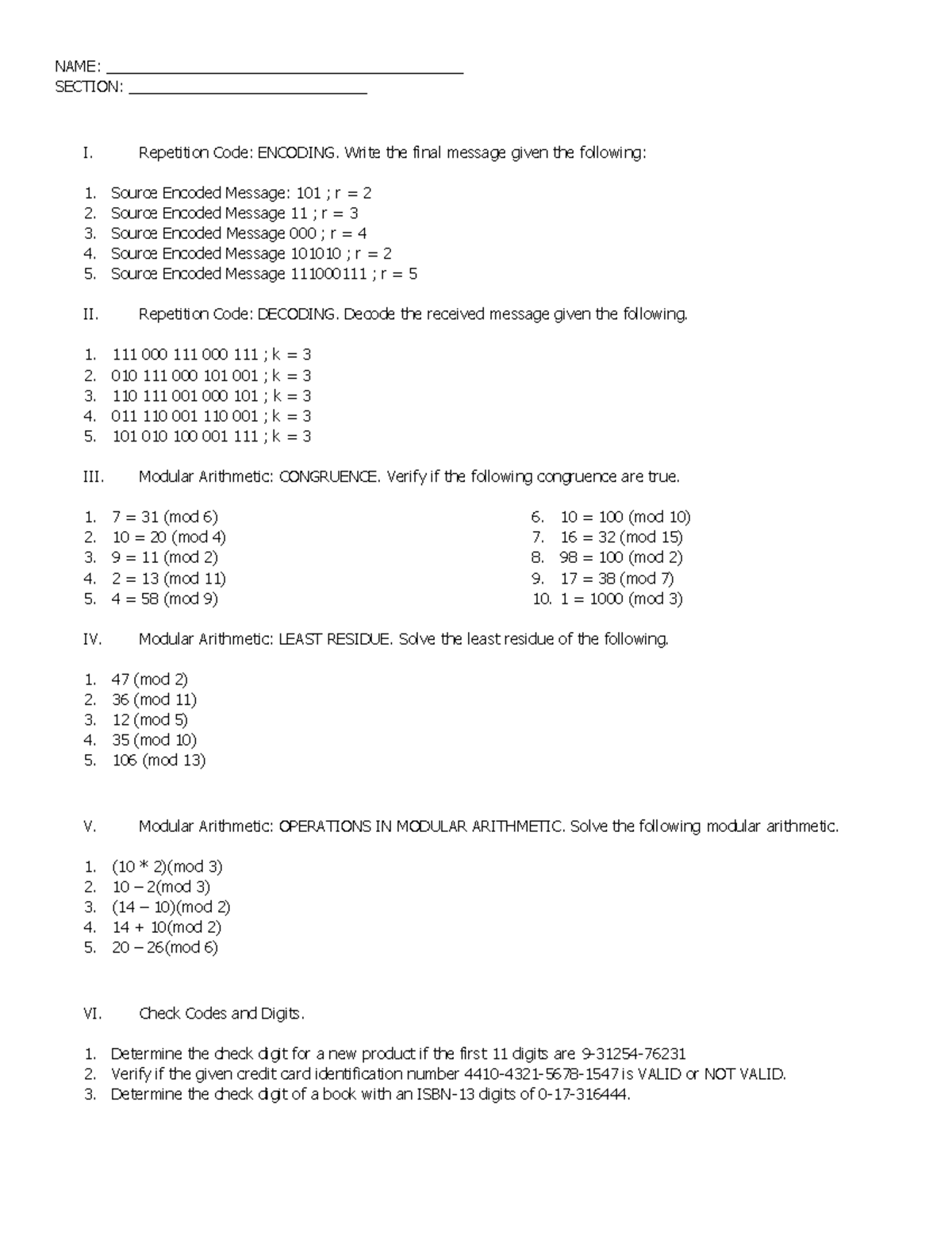 Activity CT MD CD okay NAME