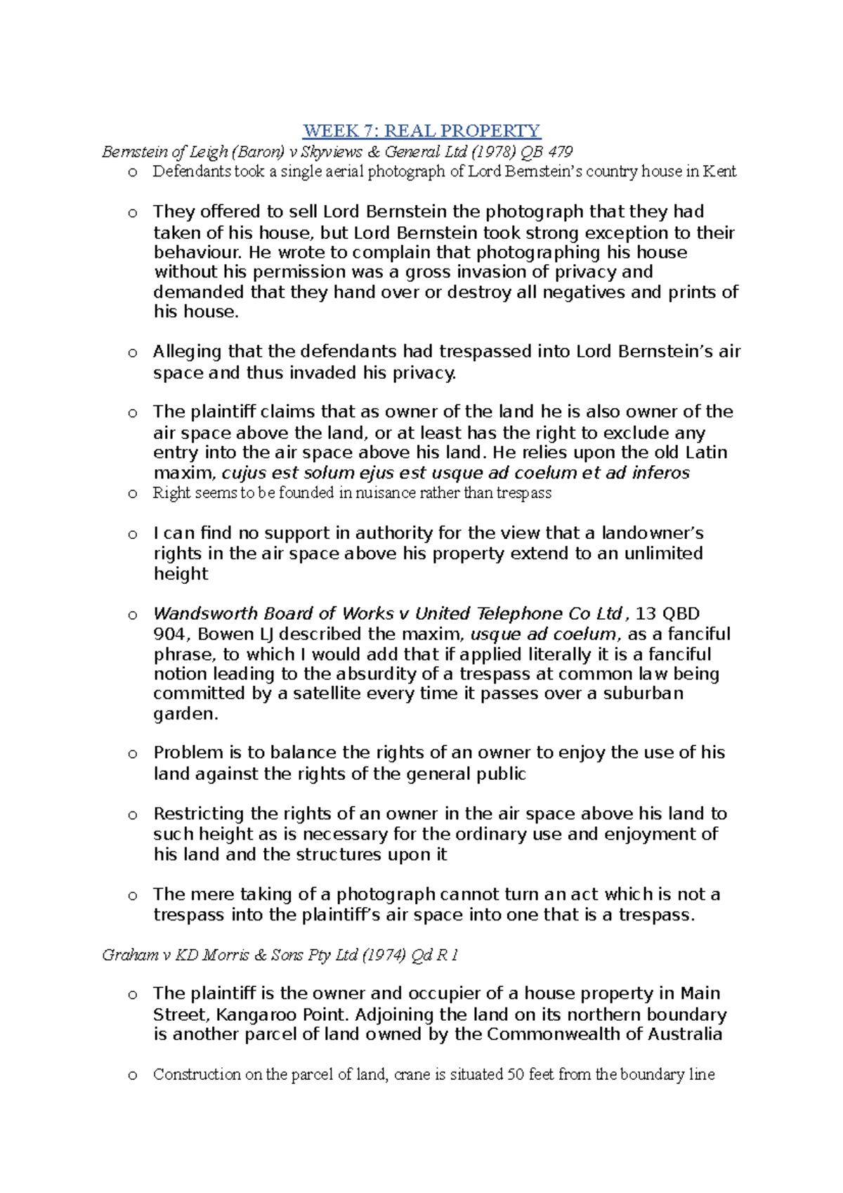 Cases Real Property Case summaries WEEK 7 REAL PROPERTY