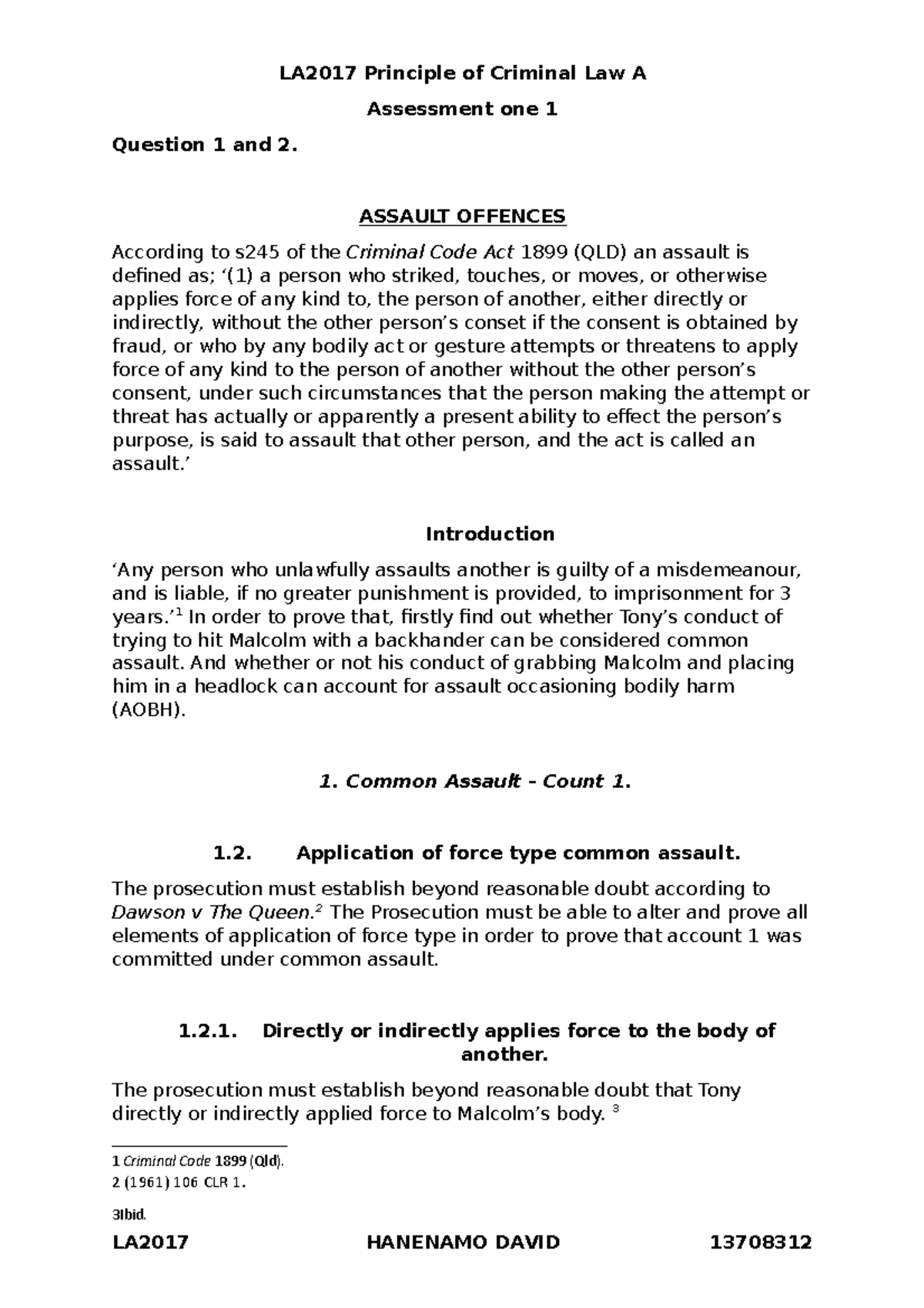 criminal-law-assesssment-assault-offences-according-to-s245-of-the