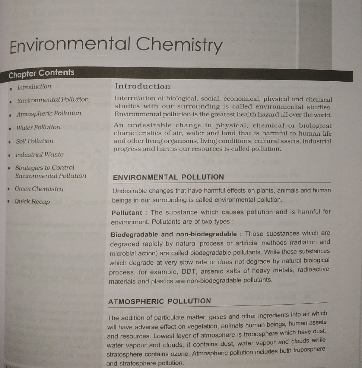 Environmental Chemistry IIT-JEE - Environmental Chemistry Chapter ...