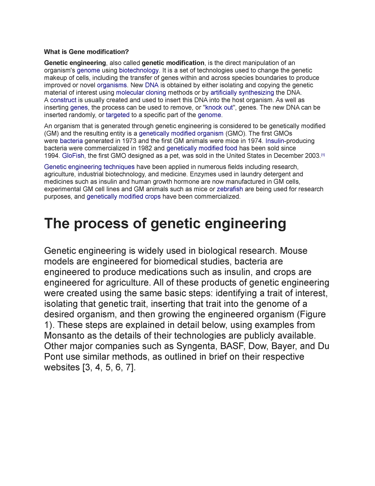 research paper on gene modification