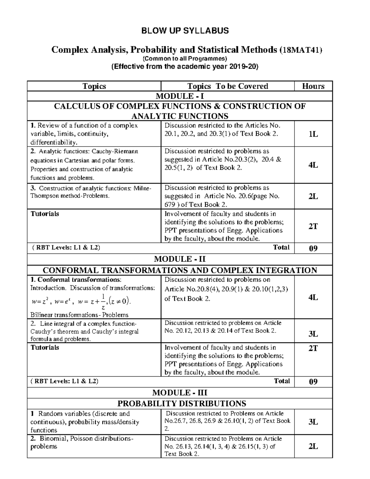 Blow up Syllabus for Complex Analysis Probability and Statistical ...