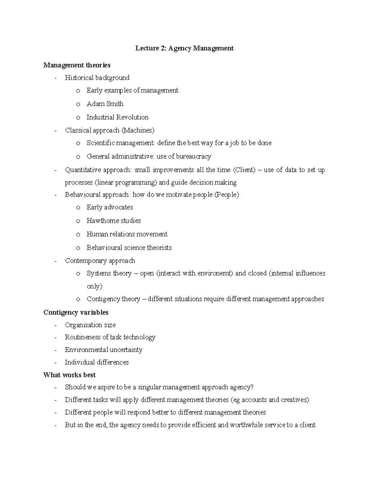 Lecture 2 - Overview of media agency management. Taught by Justin O ...