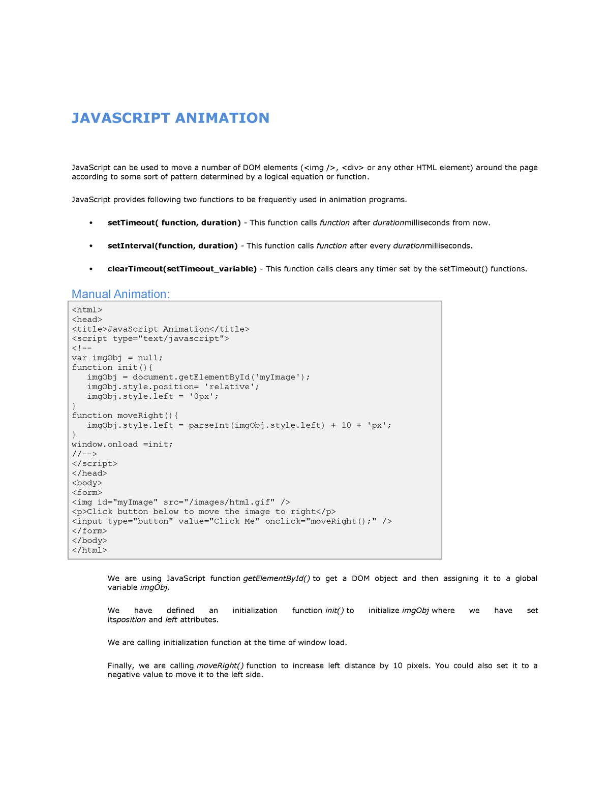 Javascript Animation - JAVASCRIPT ANIMATION JavaScript Can Be Used To ...