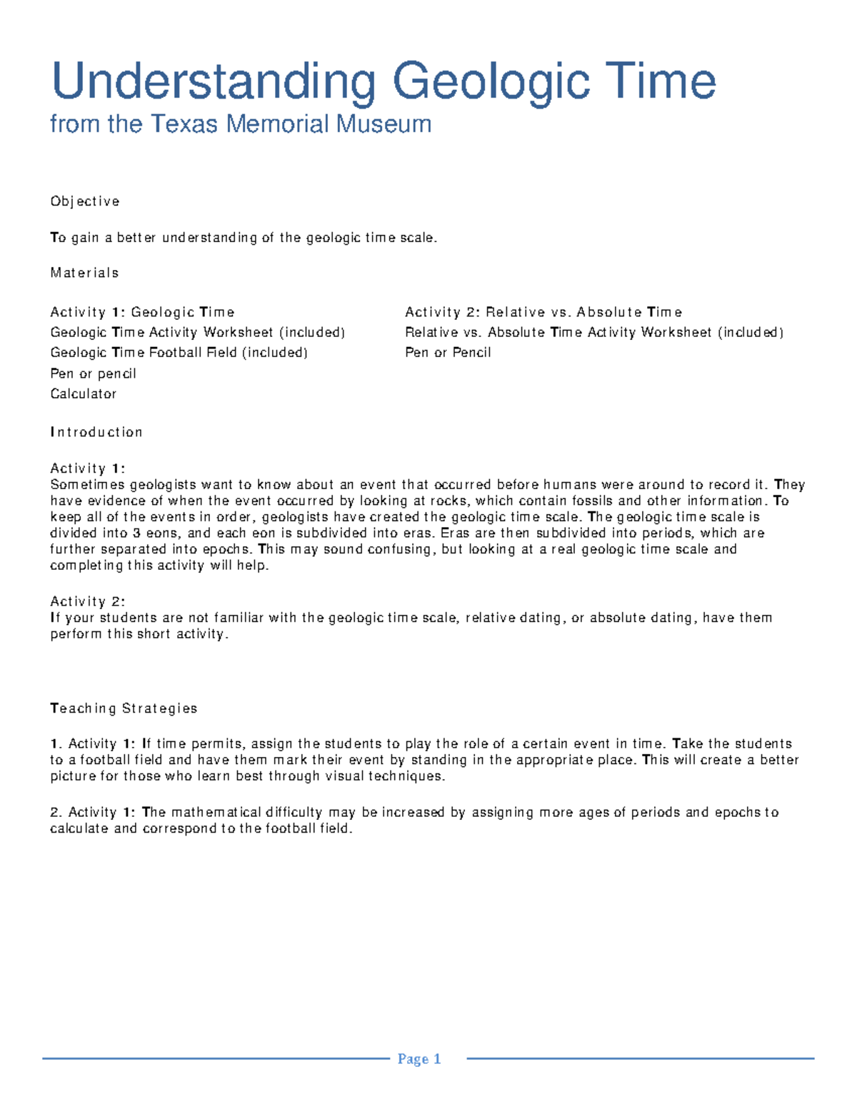 Understanding Geologic Time 6 8 Understanding Geologic Time From The