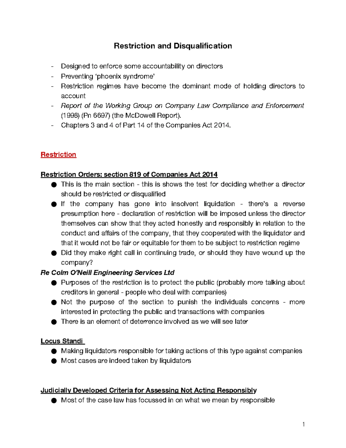 Topic 1 - Introduction and Company Formation - Lecture Two - 16/01/18 ...