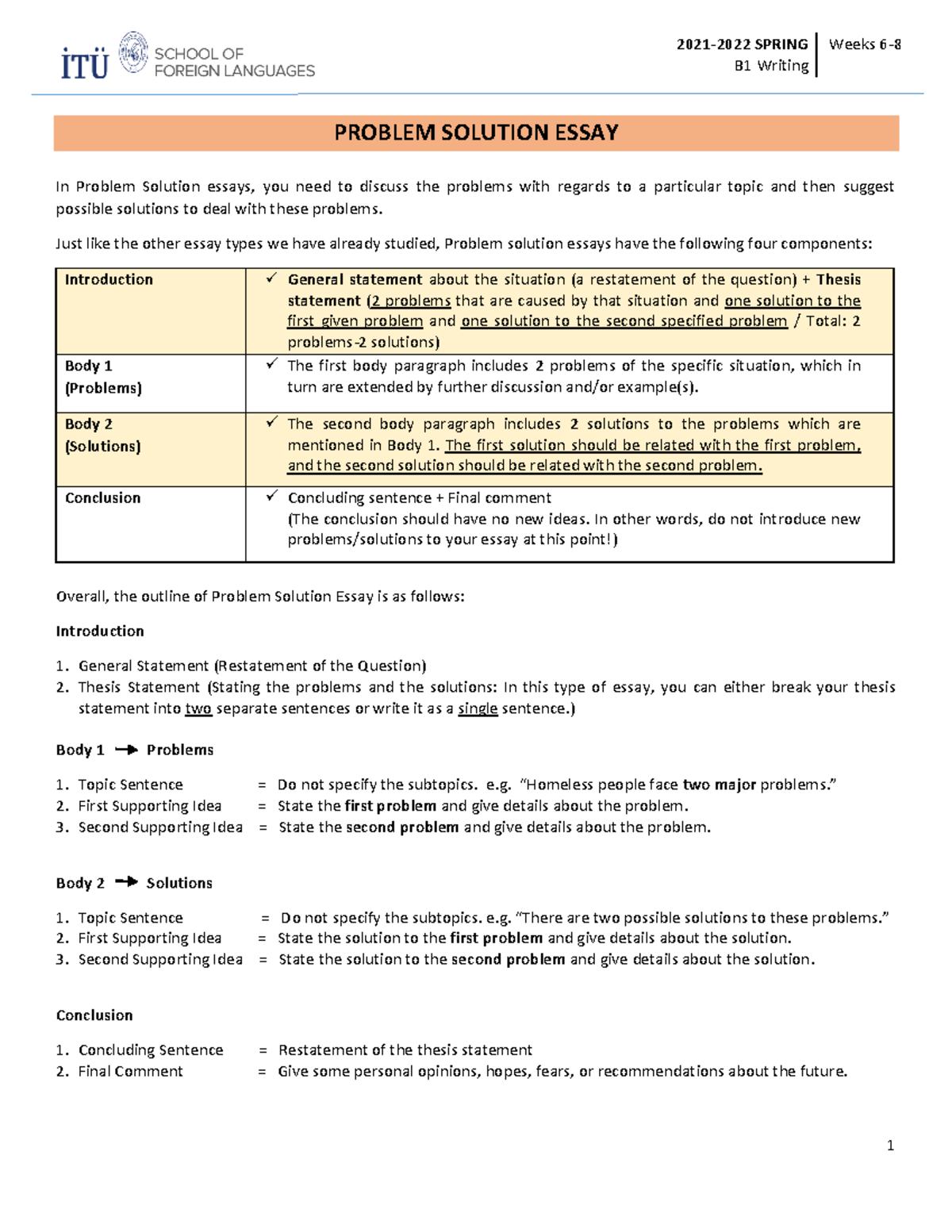 problem solution essay for elementary students