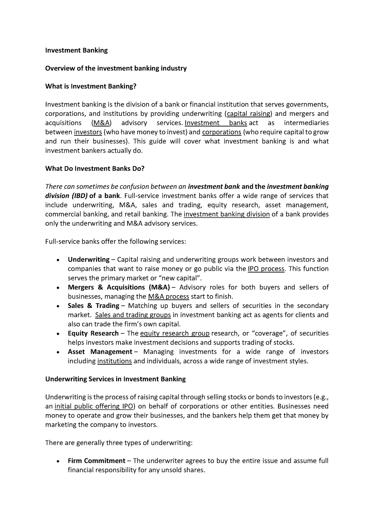 research paper topics related to investment banking