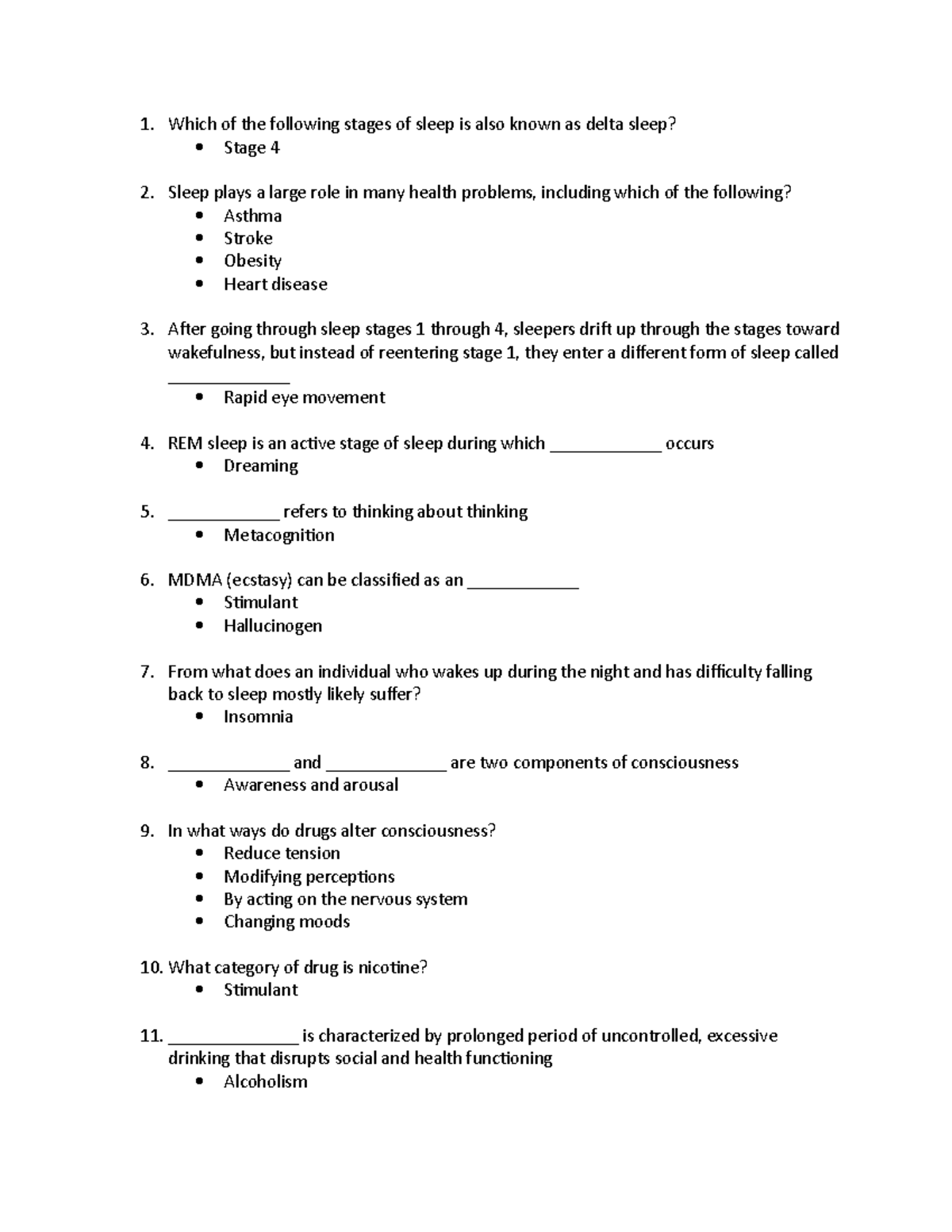 Chapter 4 Connect Notes - Which of the following stages of sleep is ...