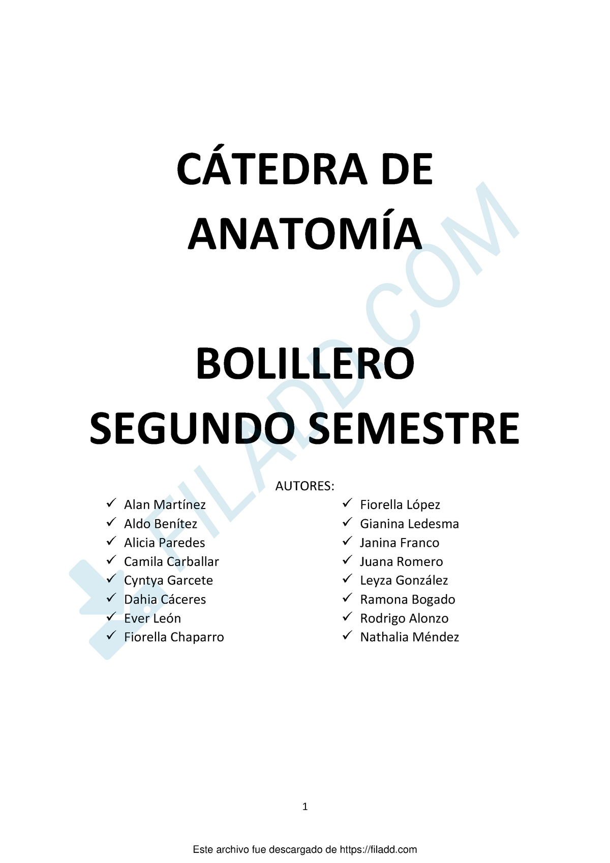 Catedra DE Anatomia Bolillero Segundo SE - Anatomía - UNLP - Studocu