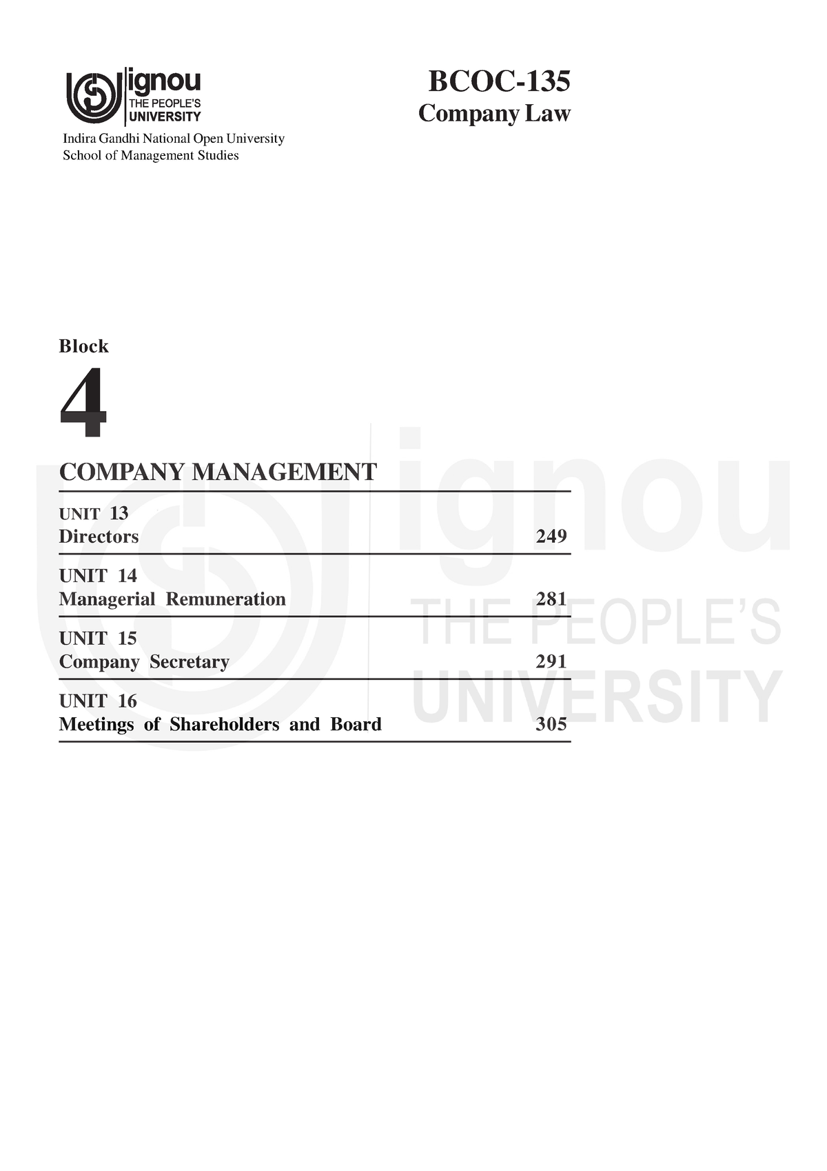 Block-4 - Lecture Notes - Business Law - IGNOU - Studocu