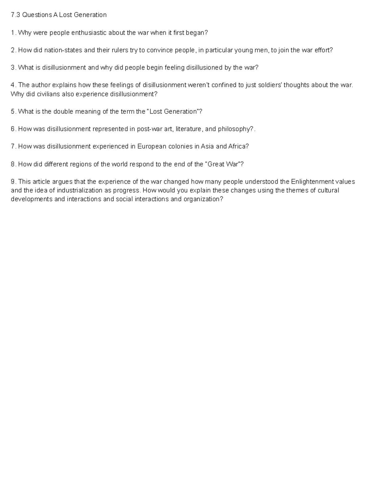 The Lost Generation Commonlit Answers - a1mv0oa