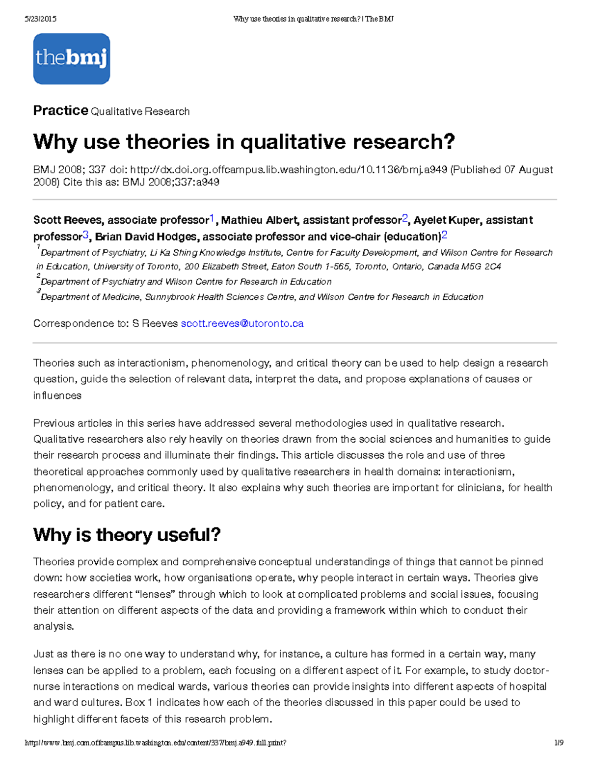 qualitative research use theories