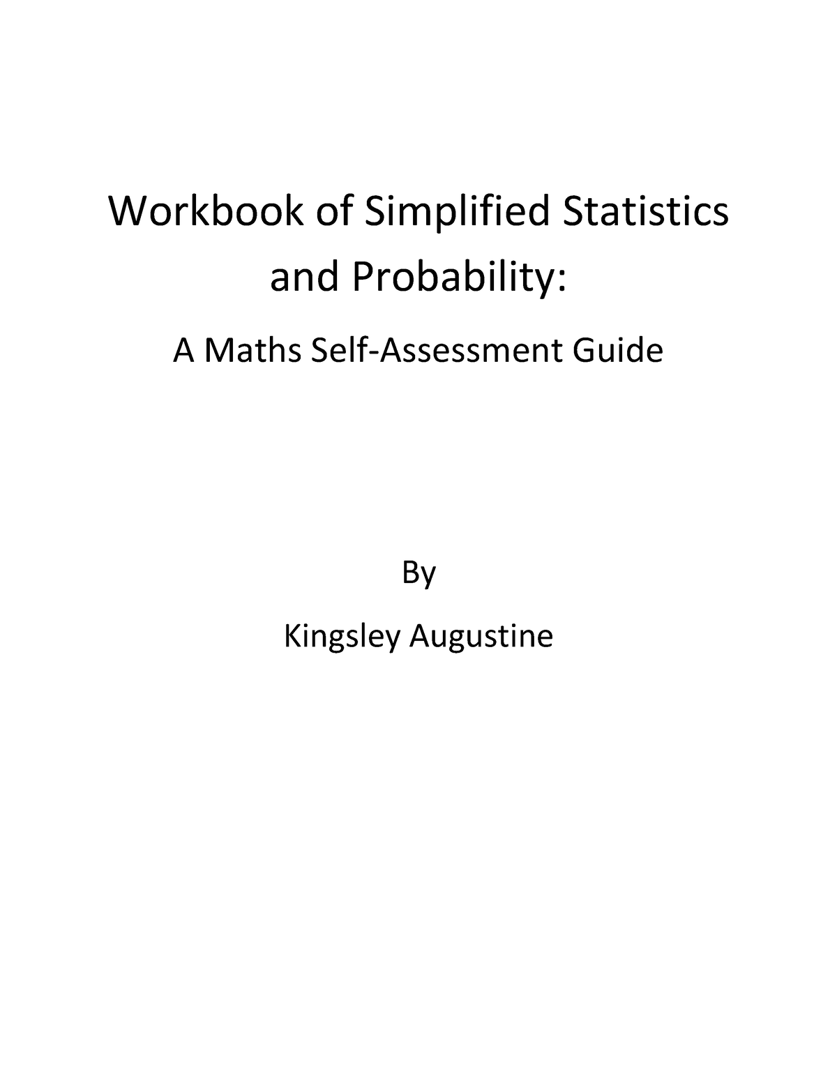 2019 Edition Workbook Of Simplified Statistics And Probability A