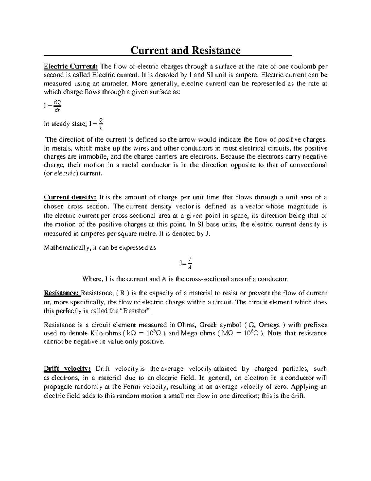 lecture-01-class-notes-current-and-resistance-electric-current-the