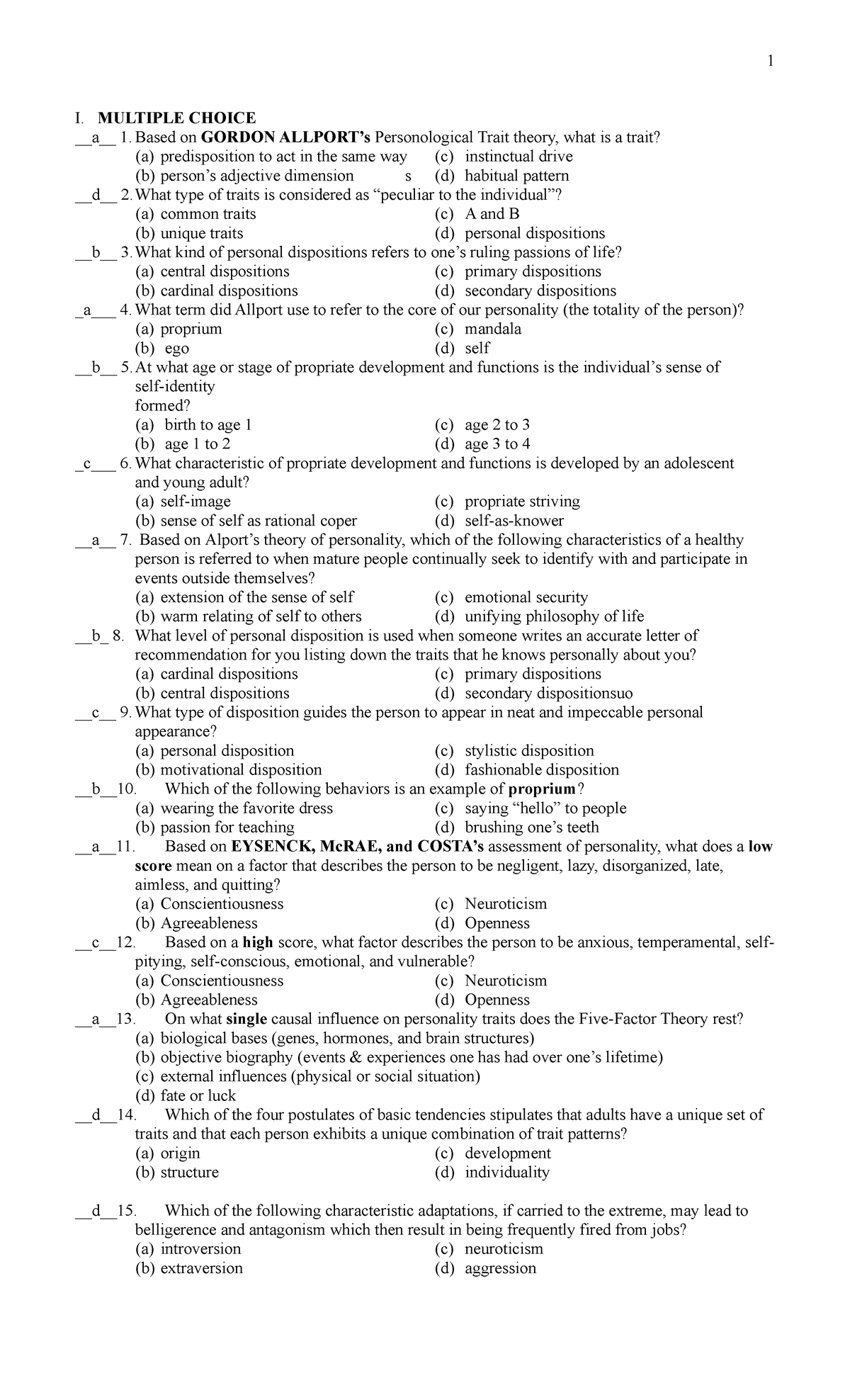 unit-test-and-answer-key-theories-of-personality-i-multiple-choice-a