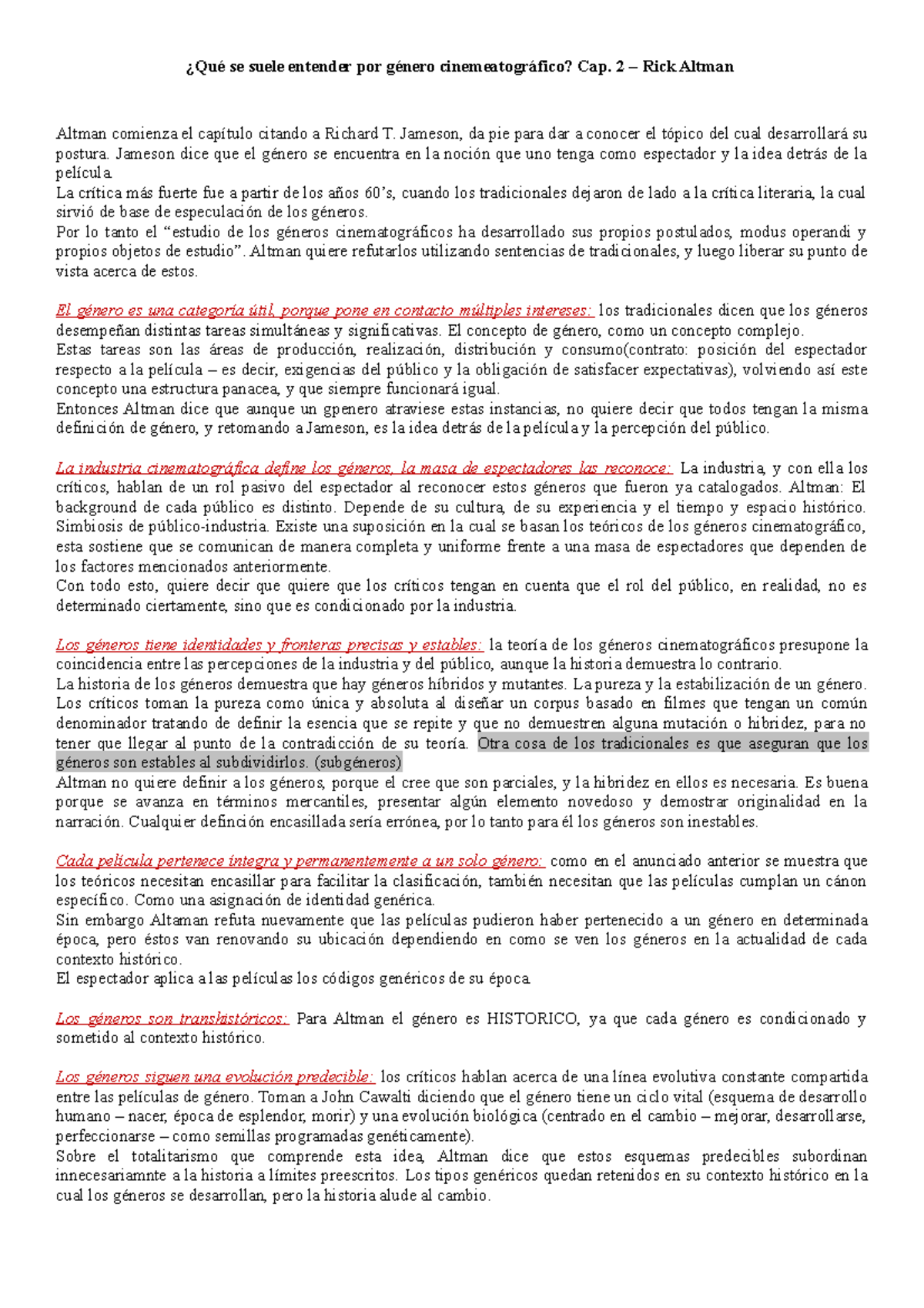Resumen GyE I (2022) - ¿Qué se suele entender por género ...