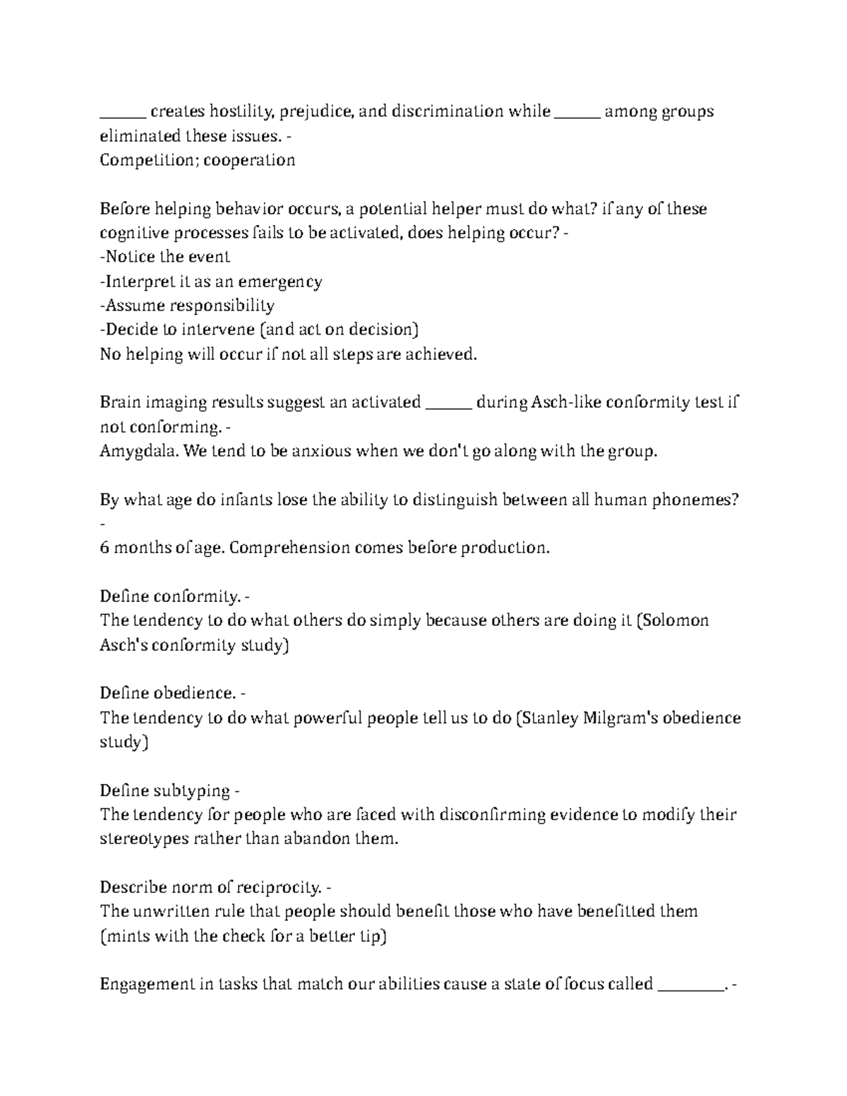 Psych 202 Exam 2 Study Guide - _______ creates hostility, prejudice ...