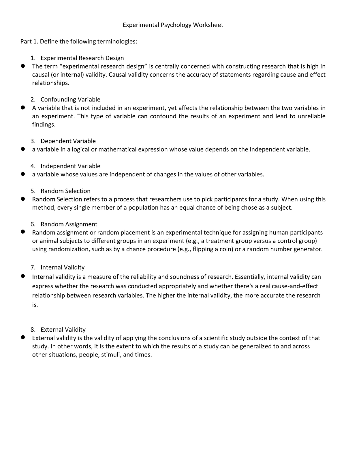 major experiments in social psychology worksheet