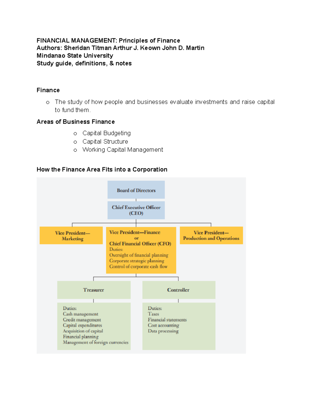 BSA Principles Of Finance Study Guides - FINANCIAL MANAGEMENT ...