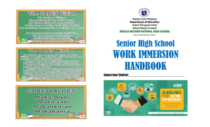 WORK Immersion Rules AND Regulations from Deped - WORK IMMERSION RULES ...