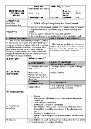 Q1 DLL English 7 Lesson 4 Week 5-6 - 7 Daily Lesson Log for English ...