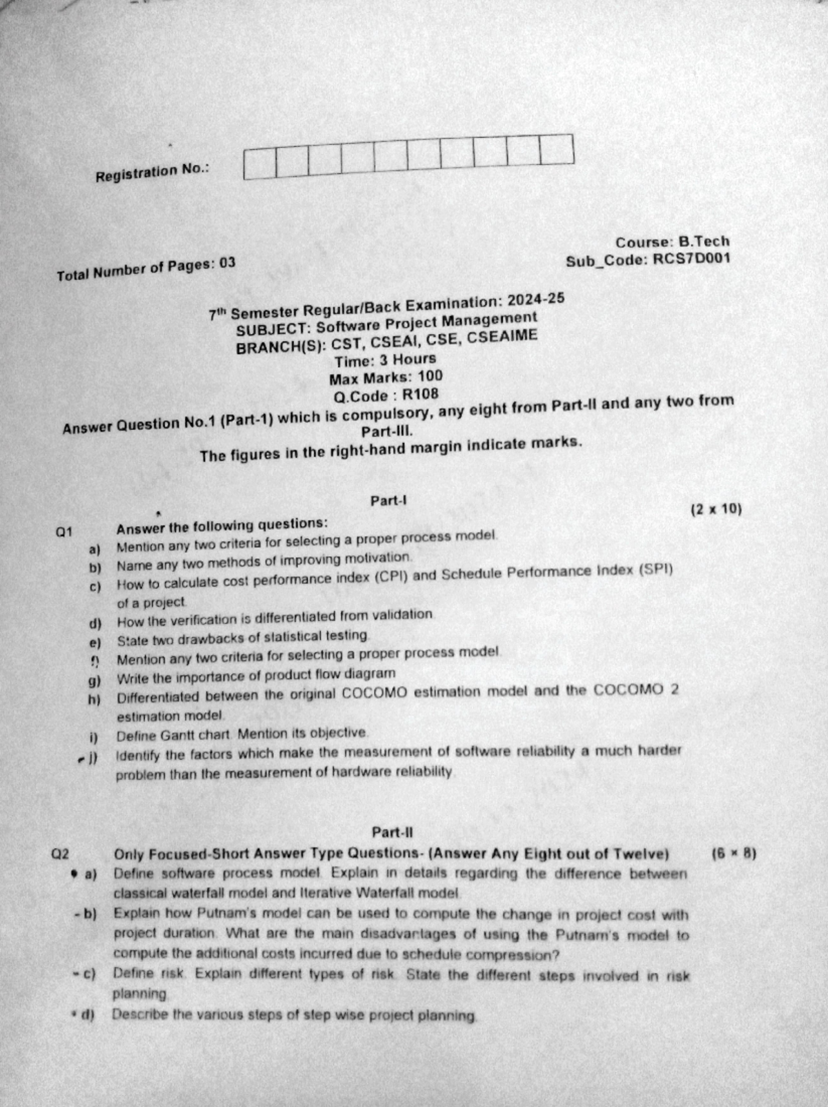 SPM 2024 - Previous year question paper - Total Number of Pages: 03 ...