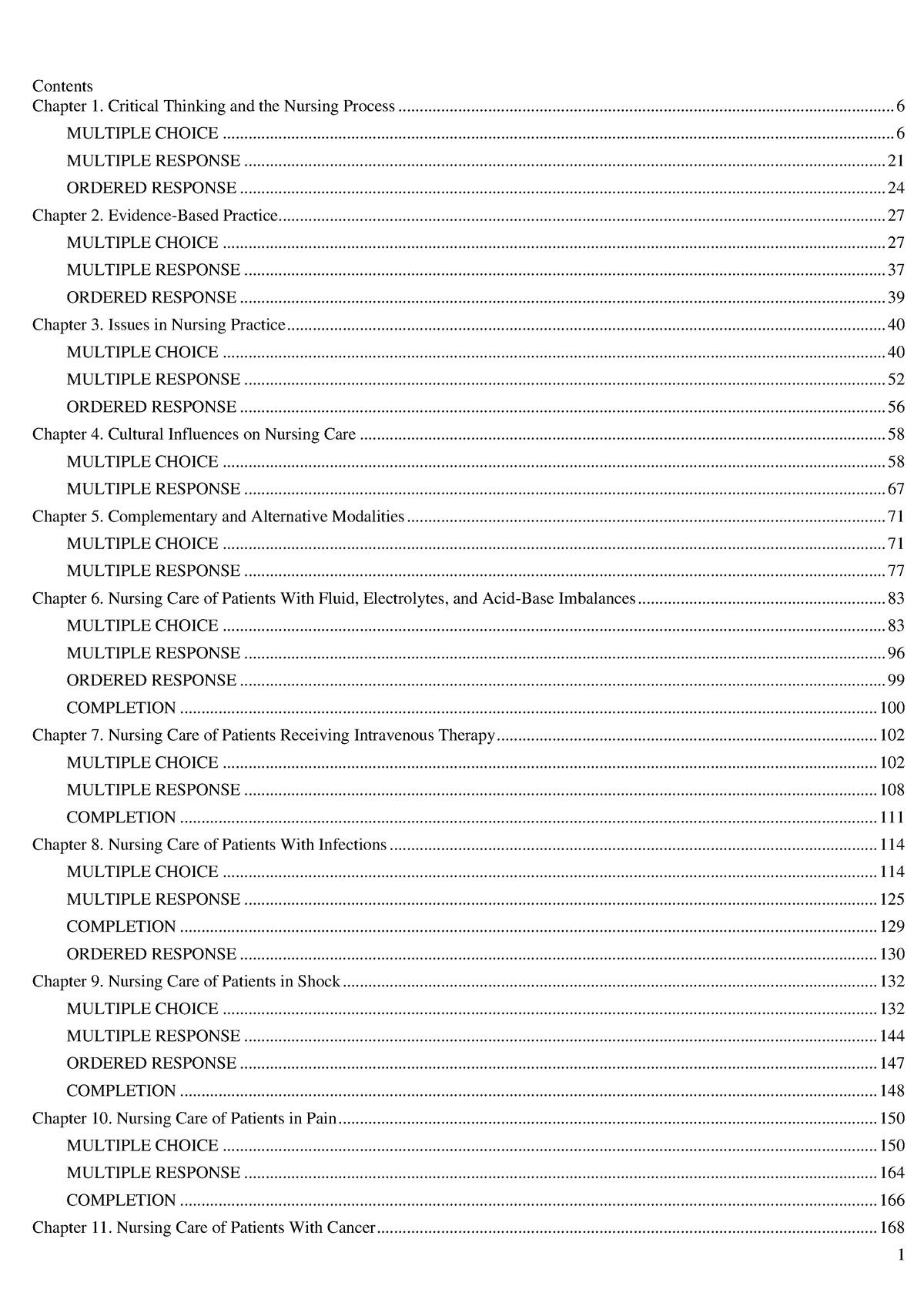 Med Surg Test Bank (1) - Study Guides - Contents Understanding Medical ...