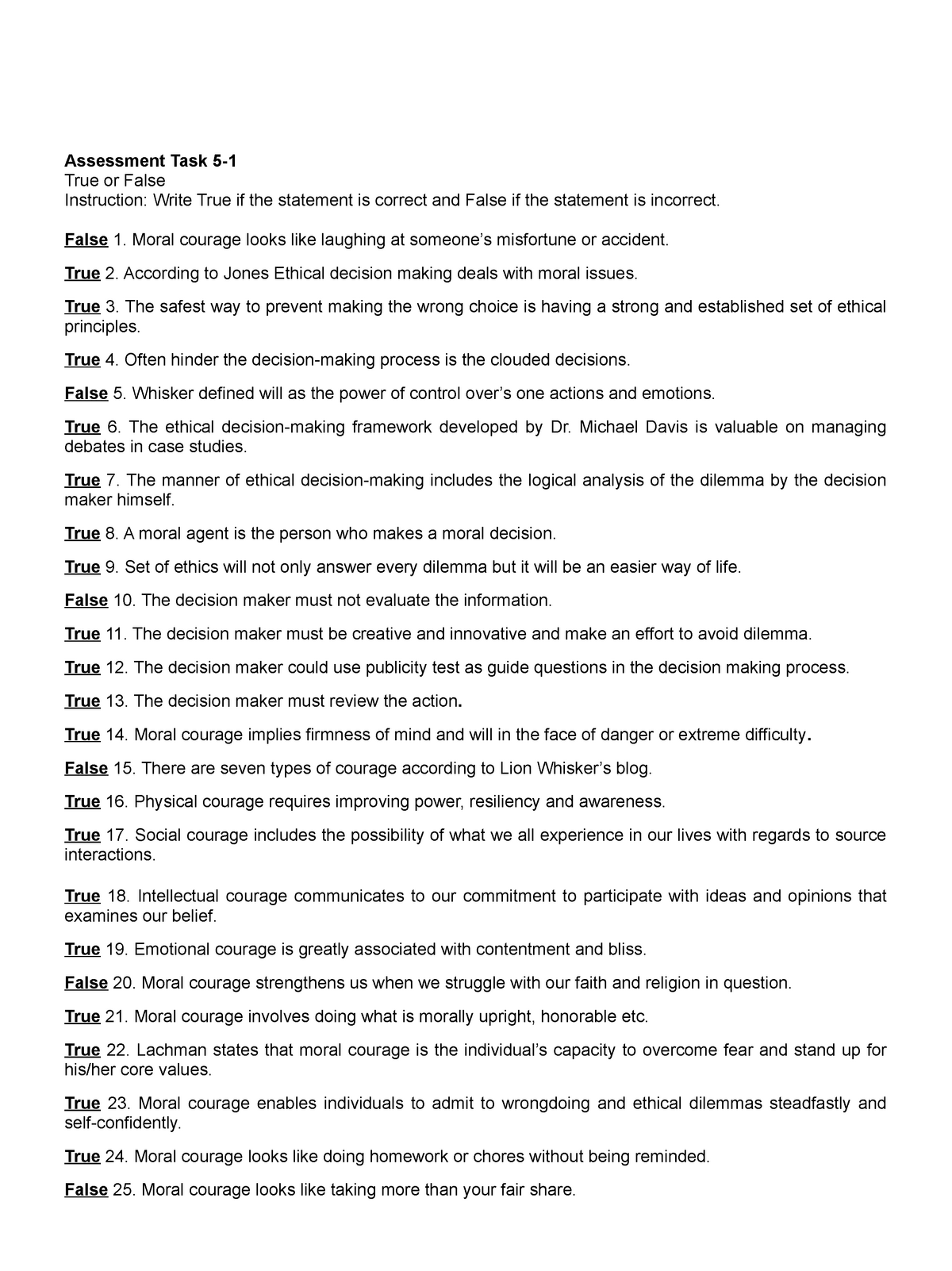 at-5-ethics-assessment-task-5-true-or-false-instruction-write-true