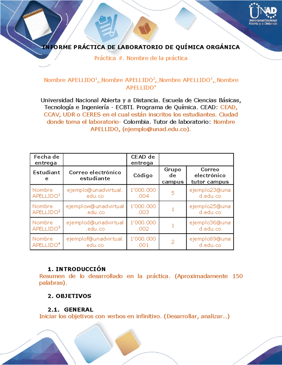 Anexo 5.2-Formato Informes - Química Orgánica - INFORME PRÁCTICA DE ...