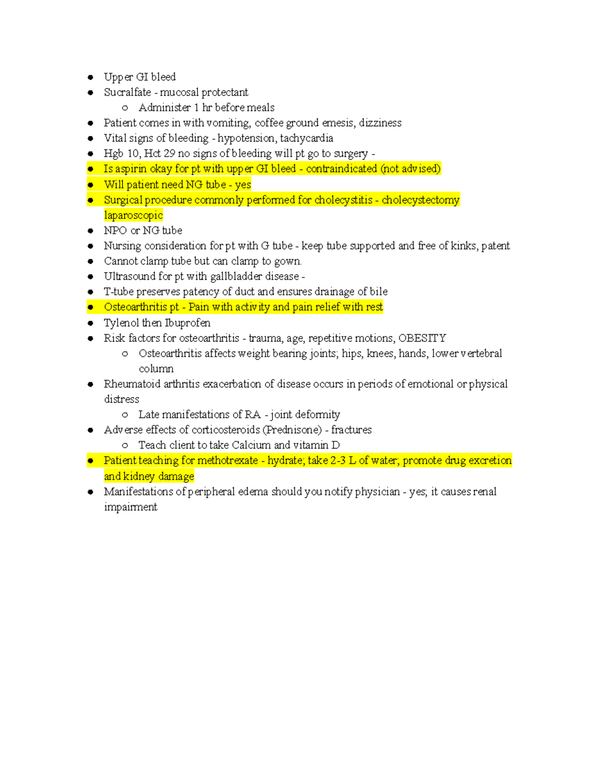16 test stuff yk - Upper GI bleed Sucralfate - mucosal protectant ...