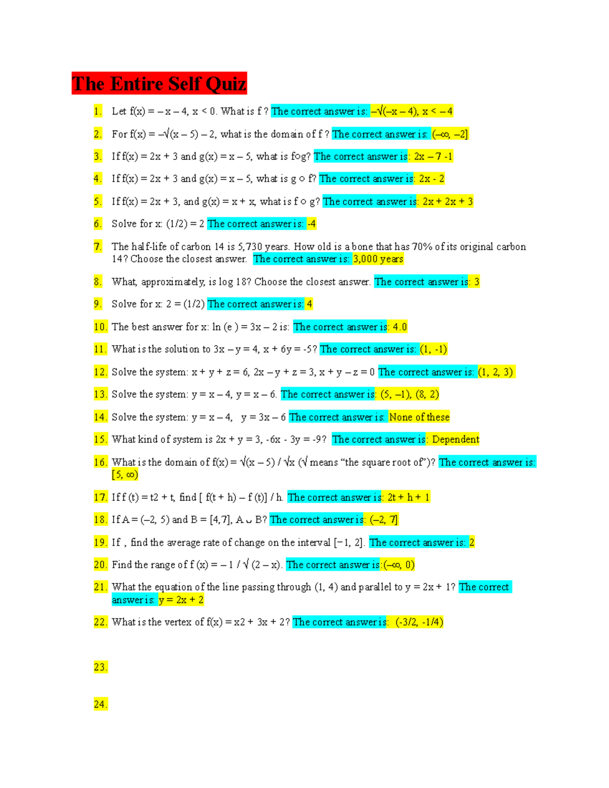 Quiz College Algebra Math 11 Uopeople Studocu