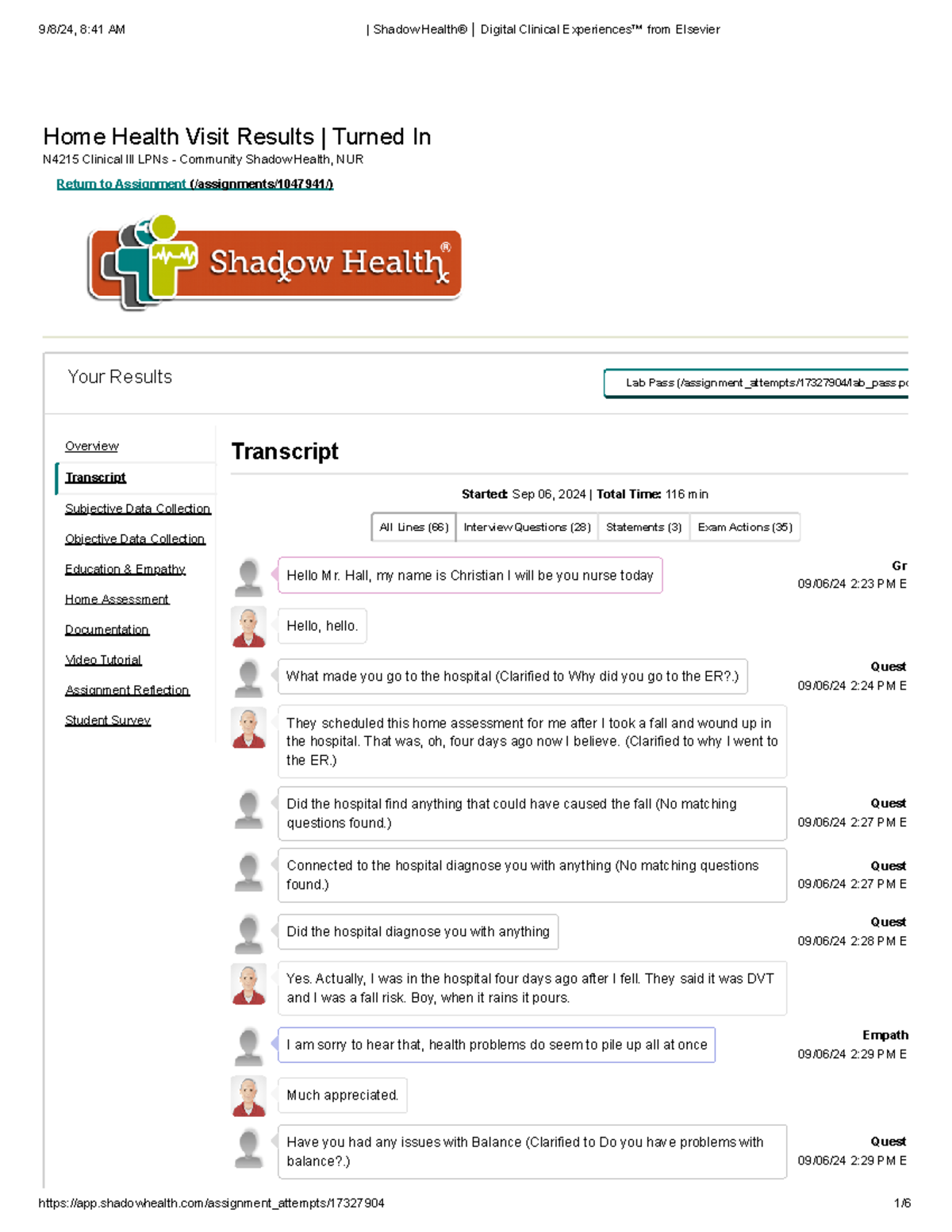 Shadow Health® │ Digital Clinical Experiences™ from Elsevier - Home ...